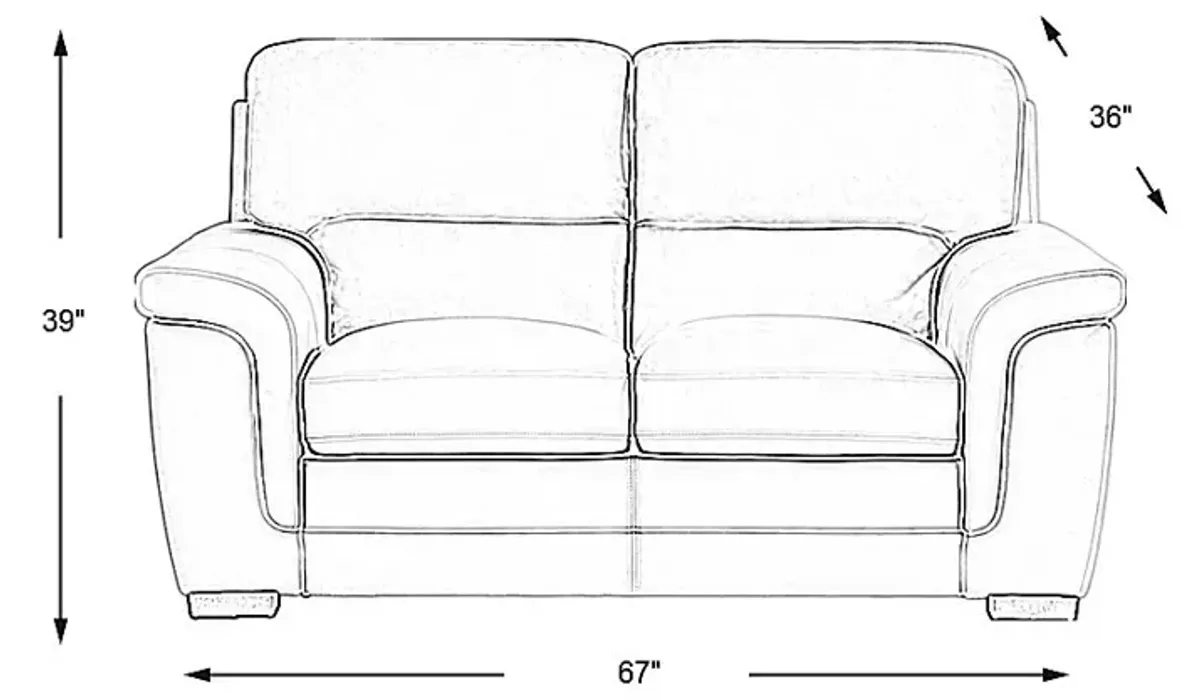 Villa Ashbury Brown Leather Loveseat