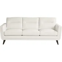 San Salerno White Leather Sofa