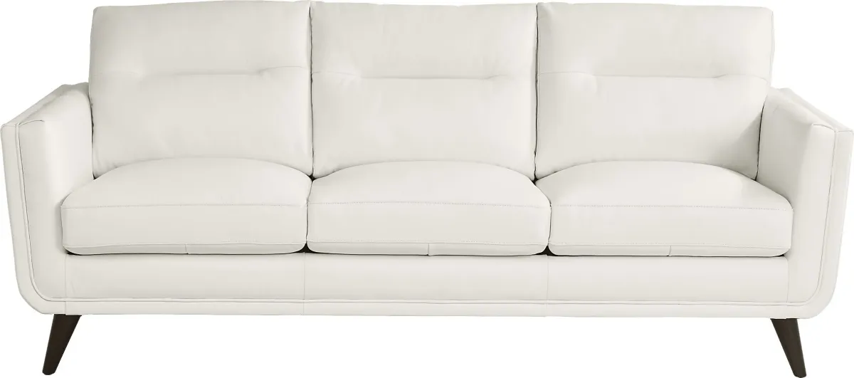 San Salerno White Leather Sofa