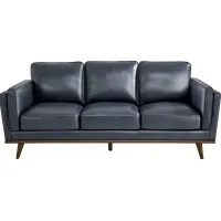Cassina Court Navy Leather Sofa