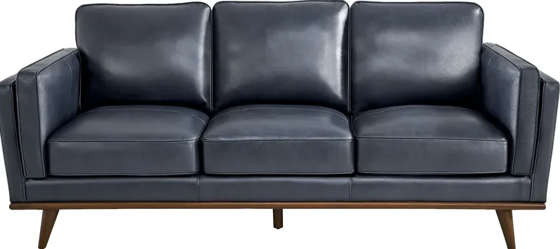 Cassina Court Navy Leather Sofa