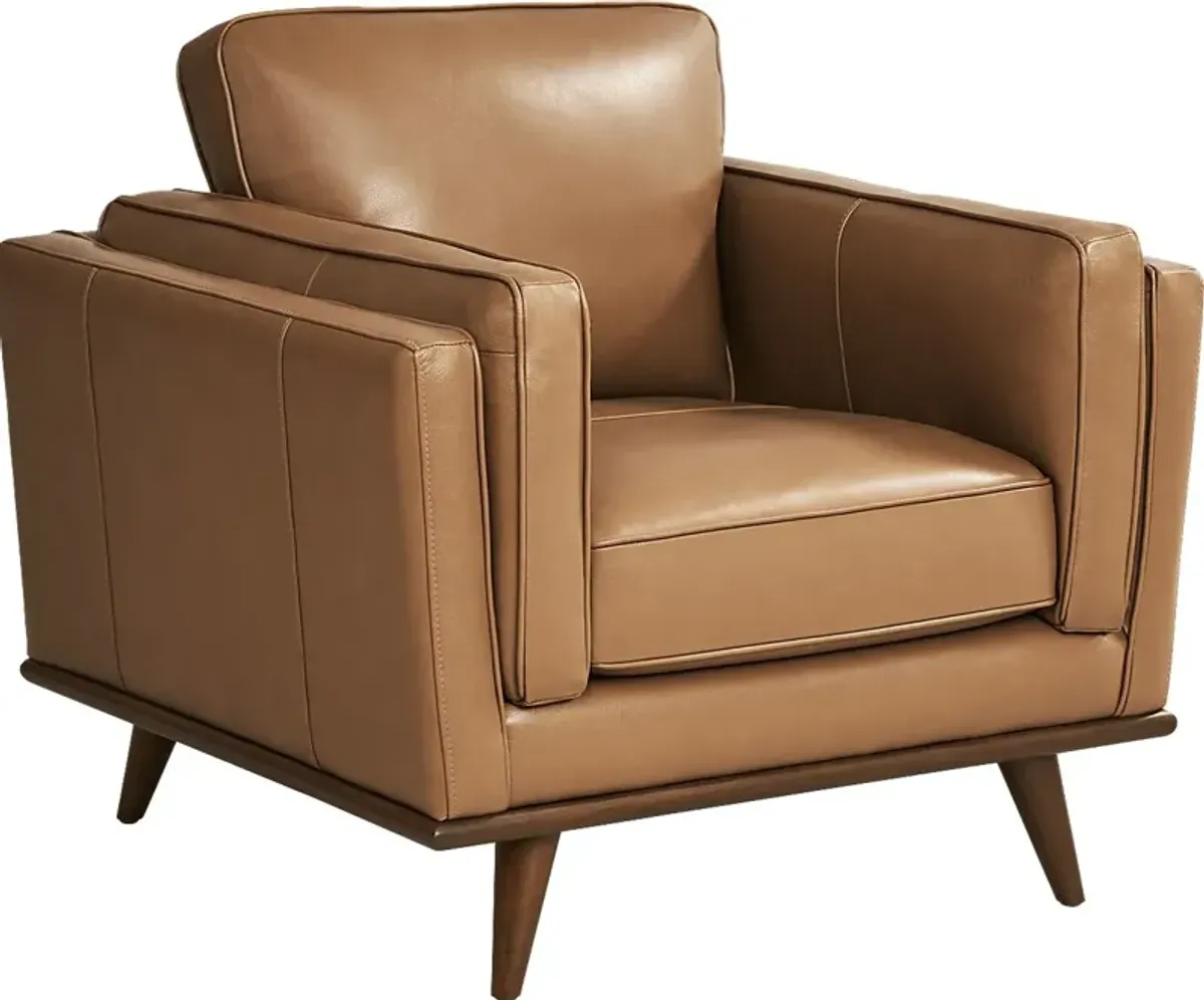 Cassina Court Caramel Leather 3 Pc Living Room