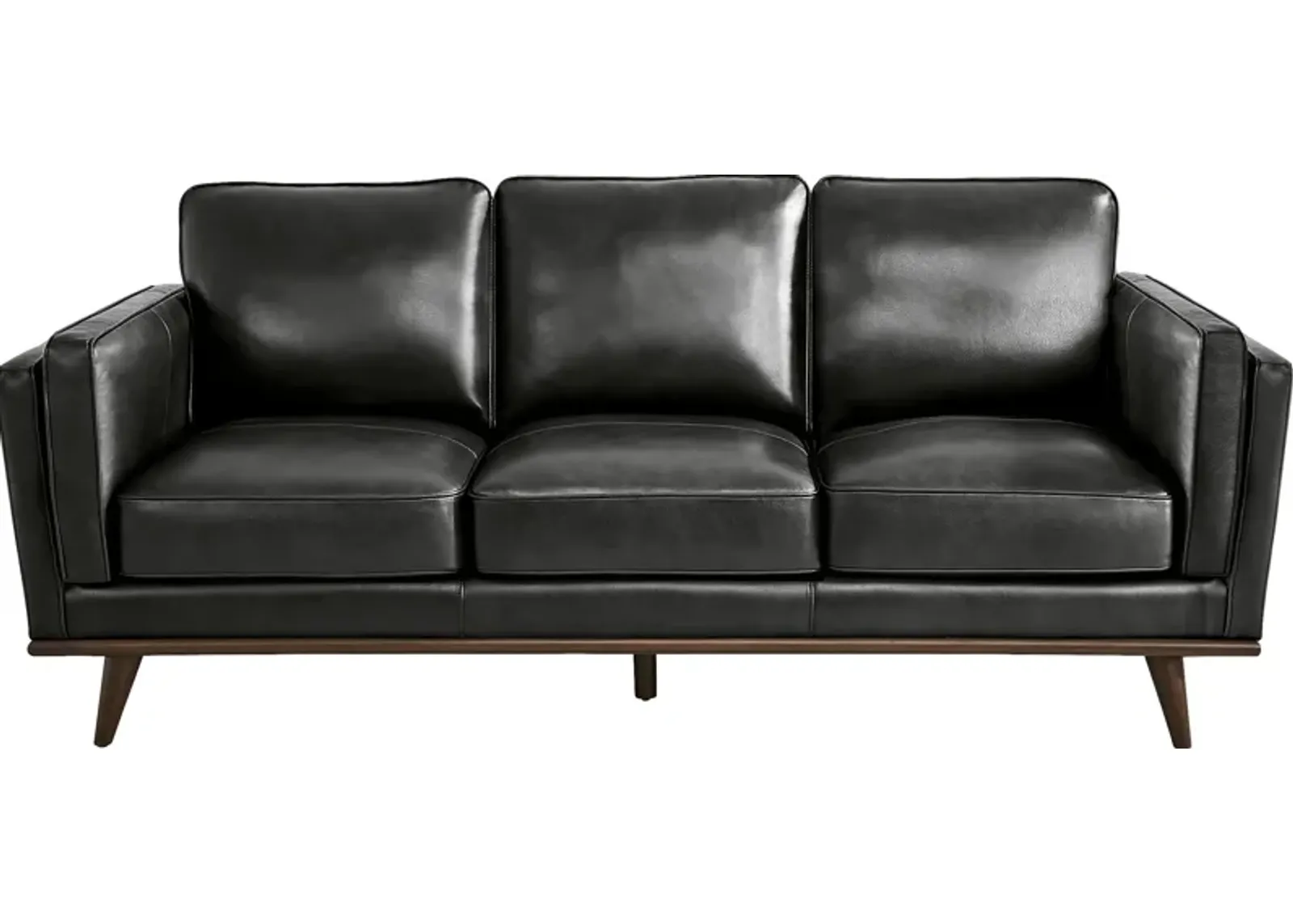 Cassina Court Black Leather Sofa