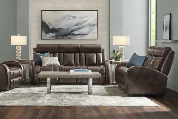 Copperfield Brown 7 Pc Living Room with Dual Power Reclining Sofa