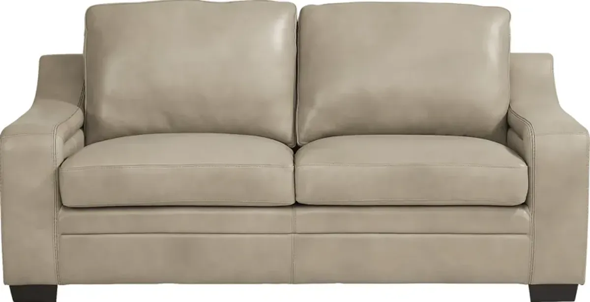 Gisella Taupe Leather Apartment Sofa