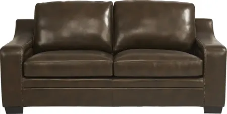 Gisella Brown Leather Apartment Sofa