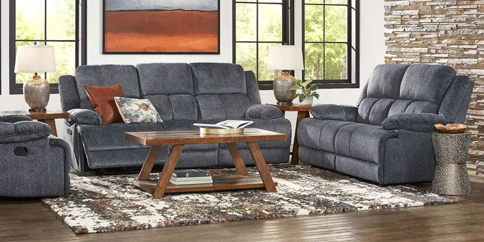 Townsend Gray 7 Pc Living Room with Reclining Sofa