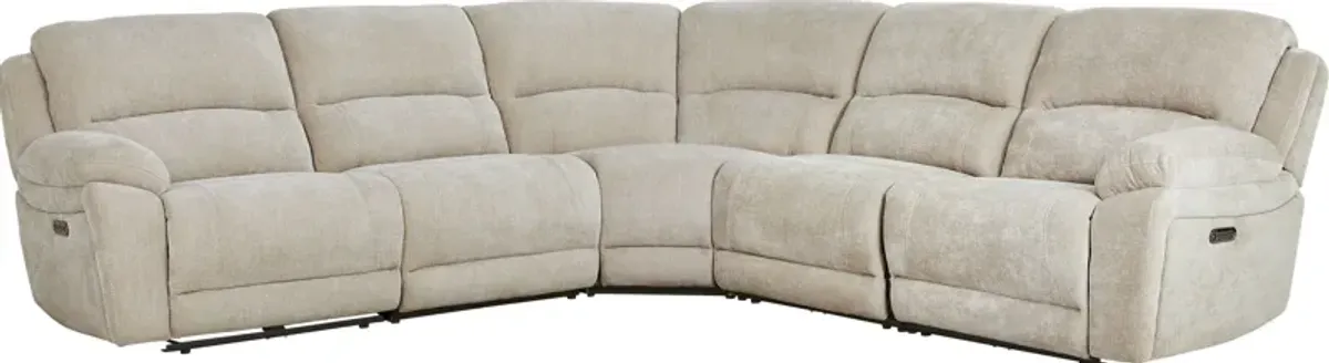 Douglas Park Sand 8 Pc Dual Power Reclining Sectional Living Room