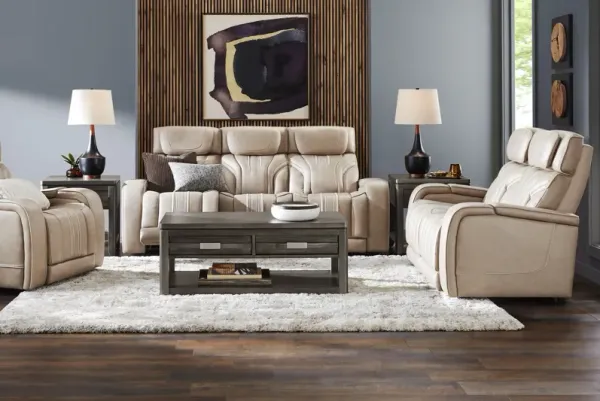 Southlake Sand 8 Pc Living Room with Triple Power Reclining Sofa