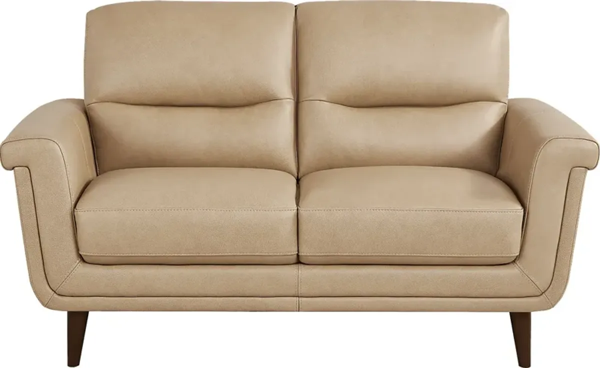 Harrington Park Stone Leather Loveseat