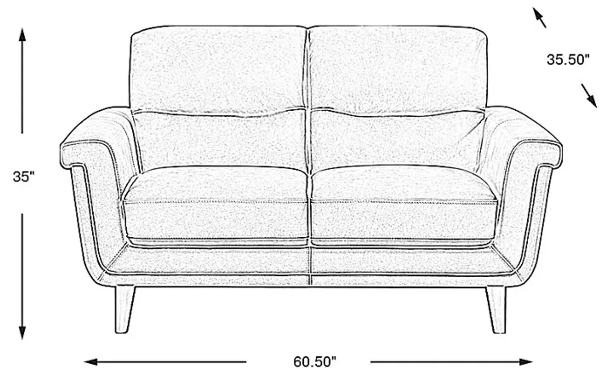 Harrington Park Sage Leather Loveseat