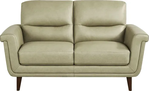 Harrington Park Sage Leather Loveseat
