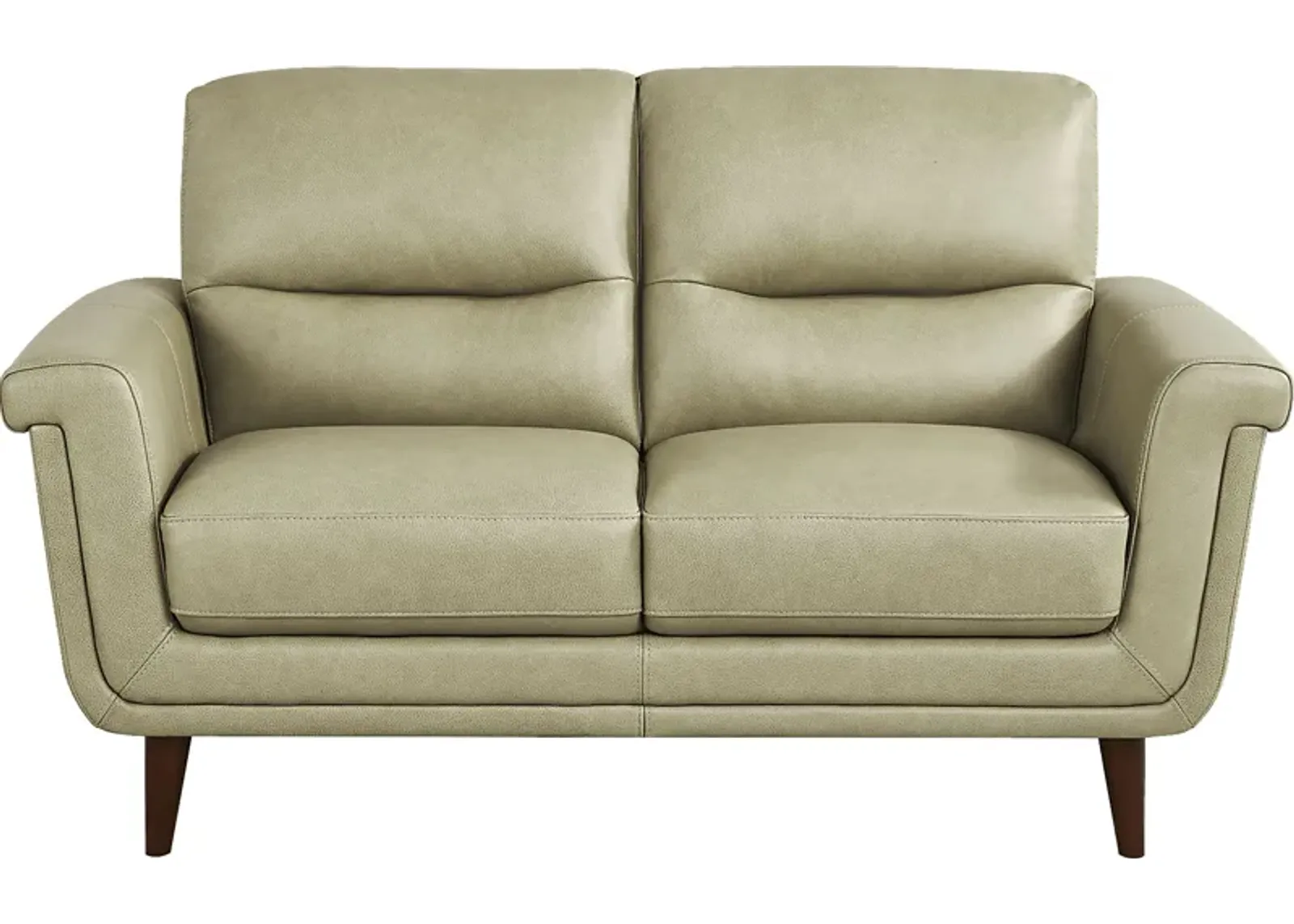 Harrington Park Sage Leather Loveseat