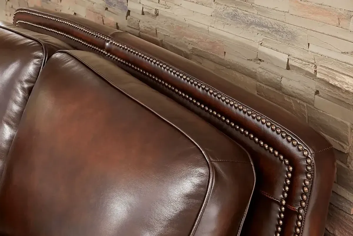 Calvano Lane Brown Leather Loveseat