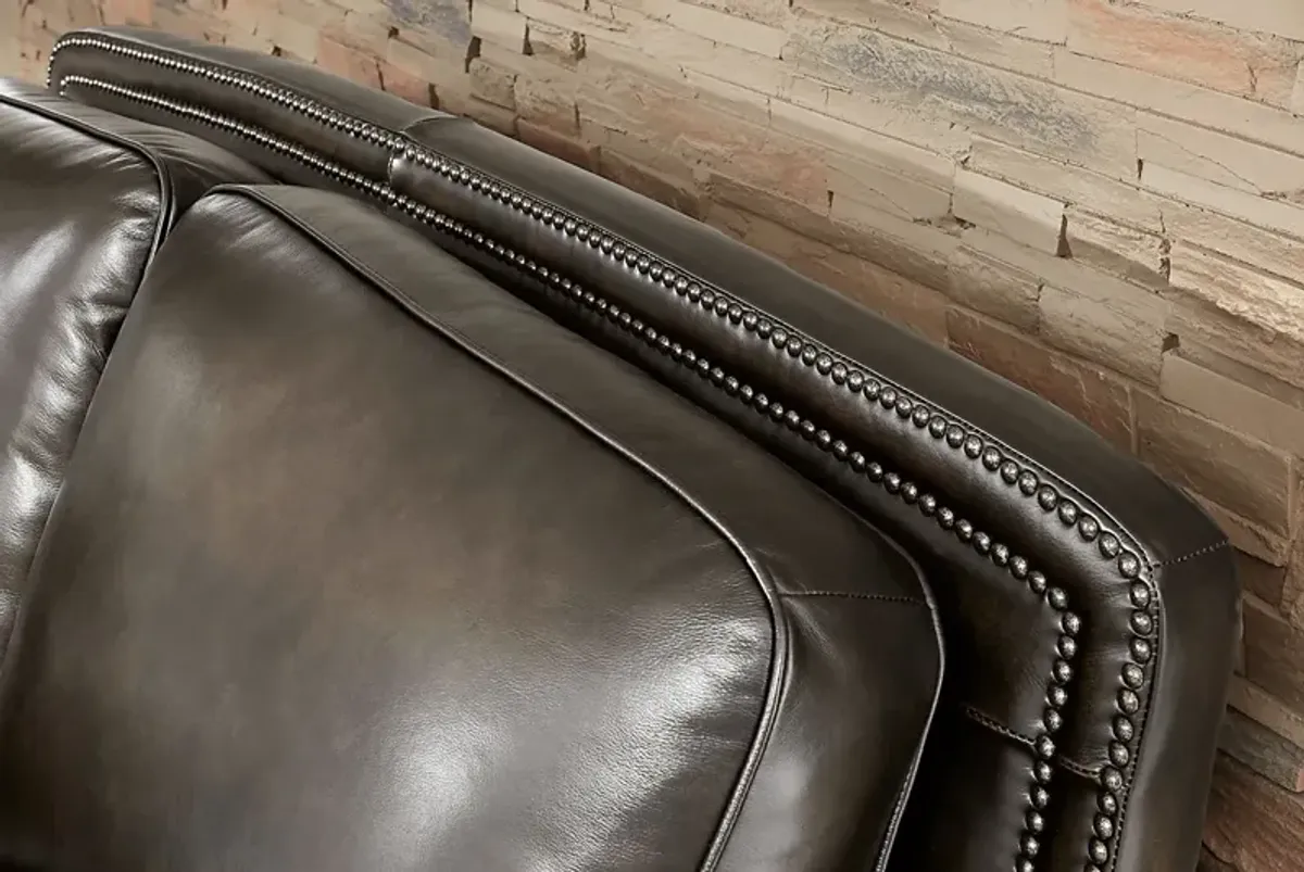 Calvano Lane Gray Leather Loveseat