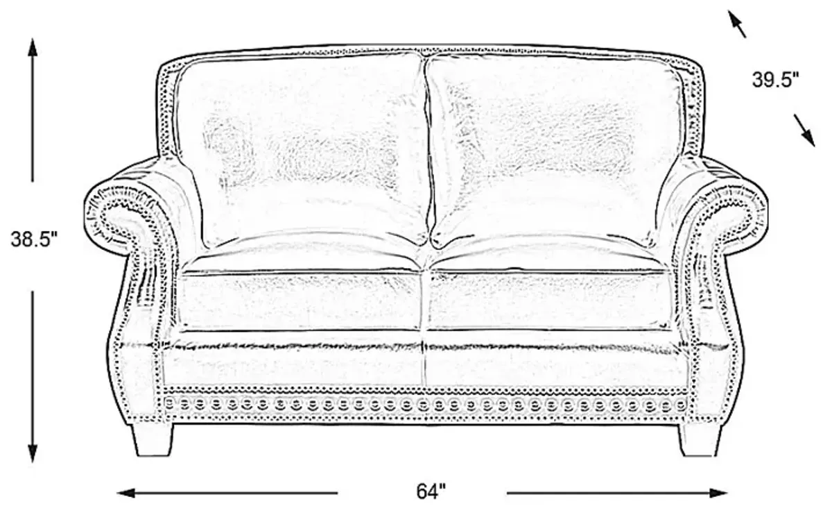 Calvano Brown Leather Loveseat