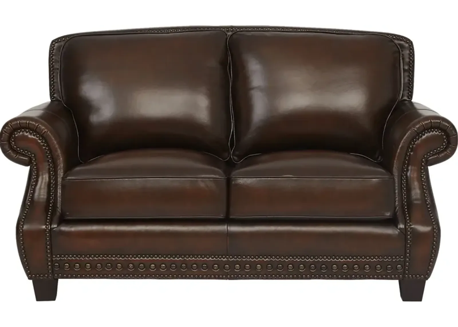 Calvano Brown Leather Loveseat