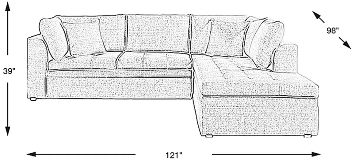 Sheridan Place Gray 2 Pc Sleeper Sectional