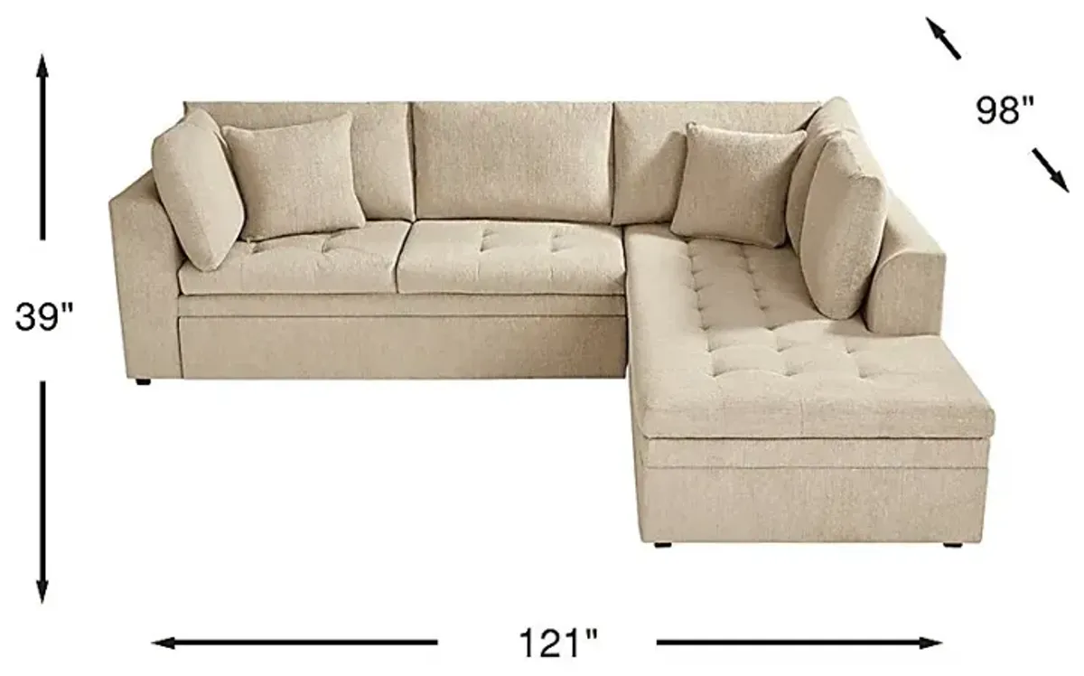 Sheridan Place Putty 2 Pc Sleeper Sectional