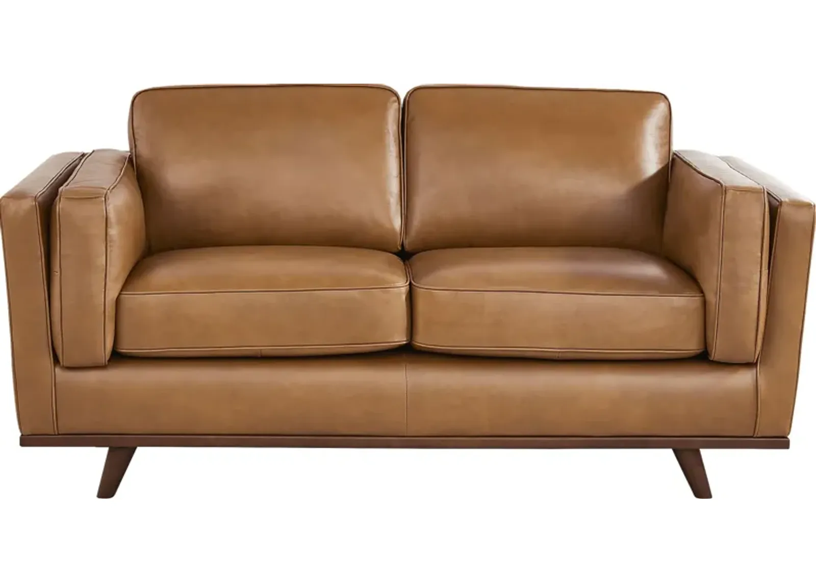 Duluth Caramel Leather Loveseat