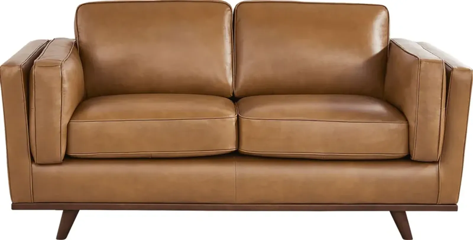 Duluth Caramel Leather Loveseat