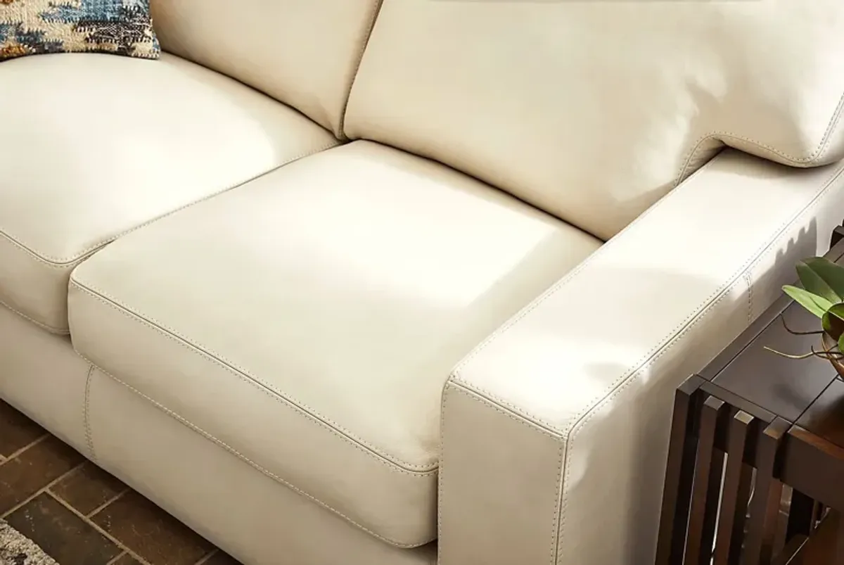 Kensington Oyster Leather Loveseat
