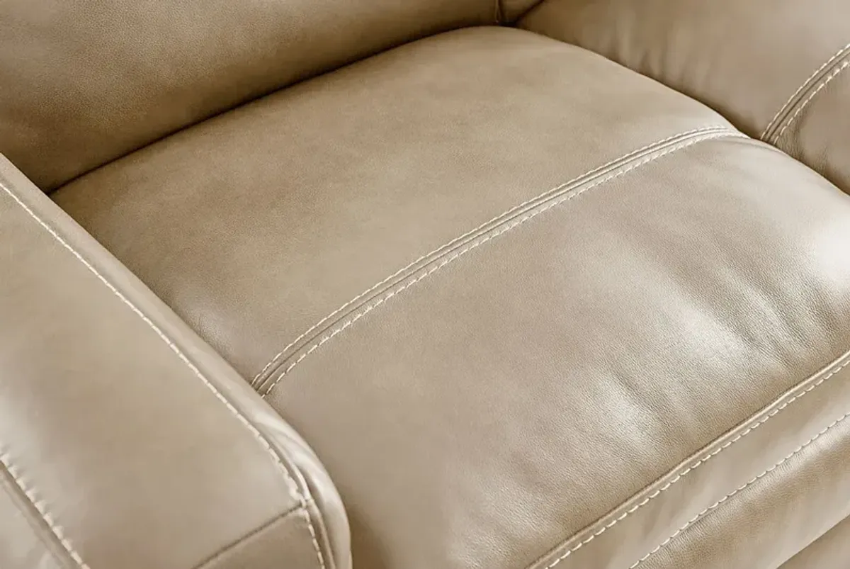 Salinger Beige Leather Loveseat