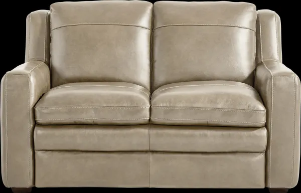 Salinger Beige Leather Loveseat
