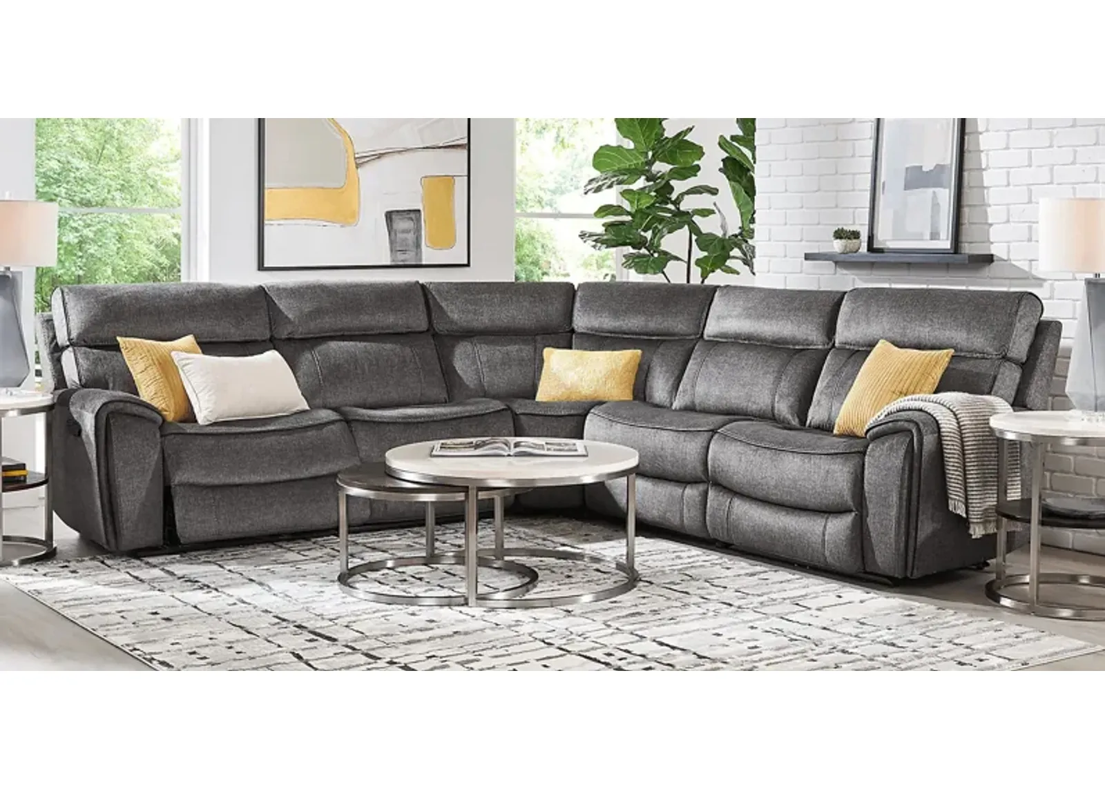 Bradshaw Place Dark Gray 8 Pc Reclining Sectional Living Room