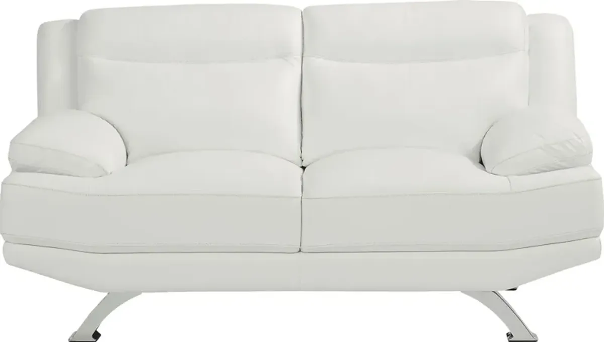 Zamora White Leather 5 Pc Living Room