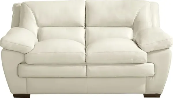 Hayworth Cream Leather Loveseat