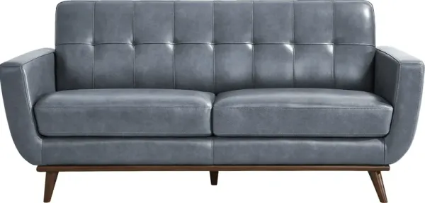 Greyson Blue Leather Loveseat