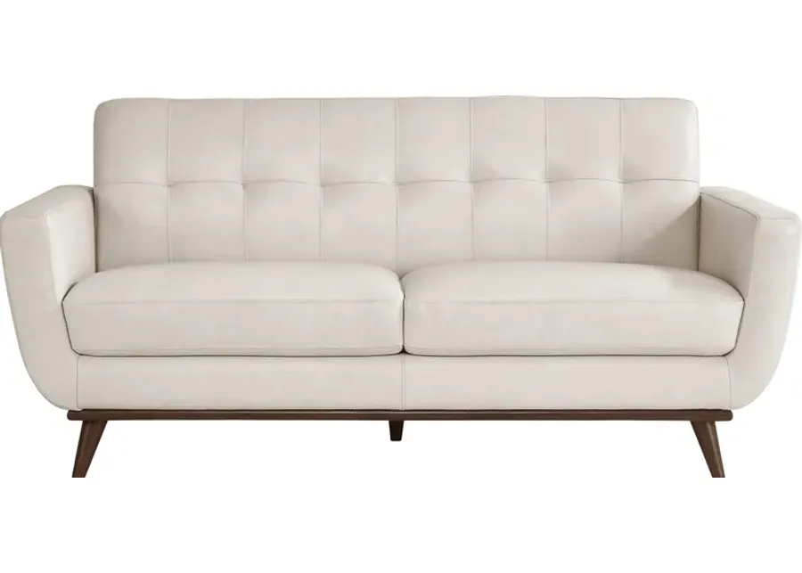 Greyson Ivory Leather Loveseat