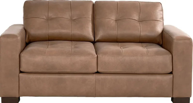 Messina Brown Leather Loveseat
