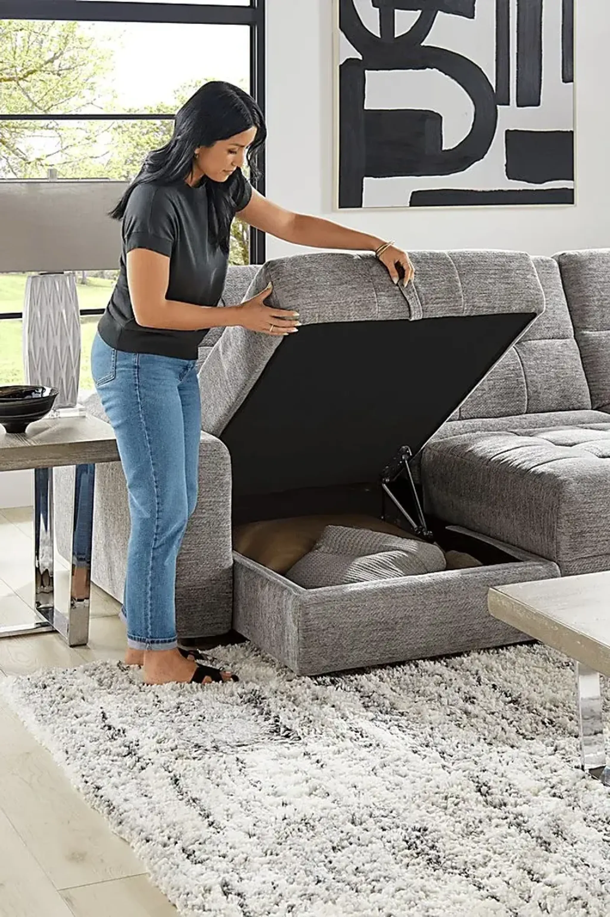 Meriwether Gray 3 Pc Power Slider Sectional Rooms To Go