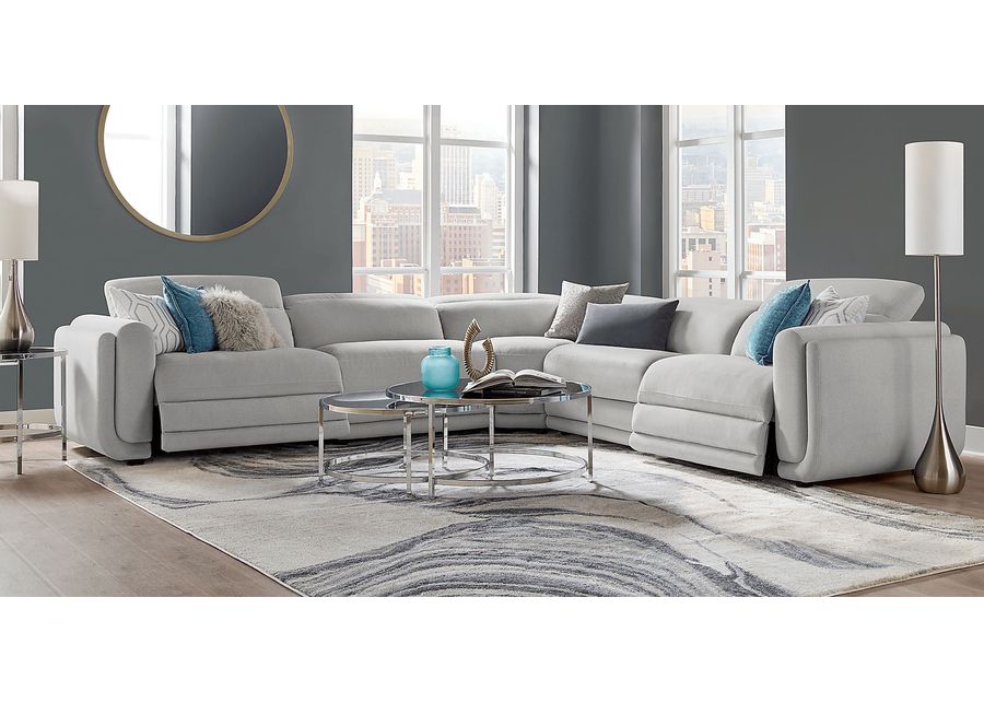 Dillon Smoke 5 Pc Dual Power Reclining Sectional