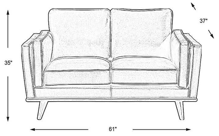 Cassina Court Caramel Leather Loveseat