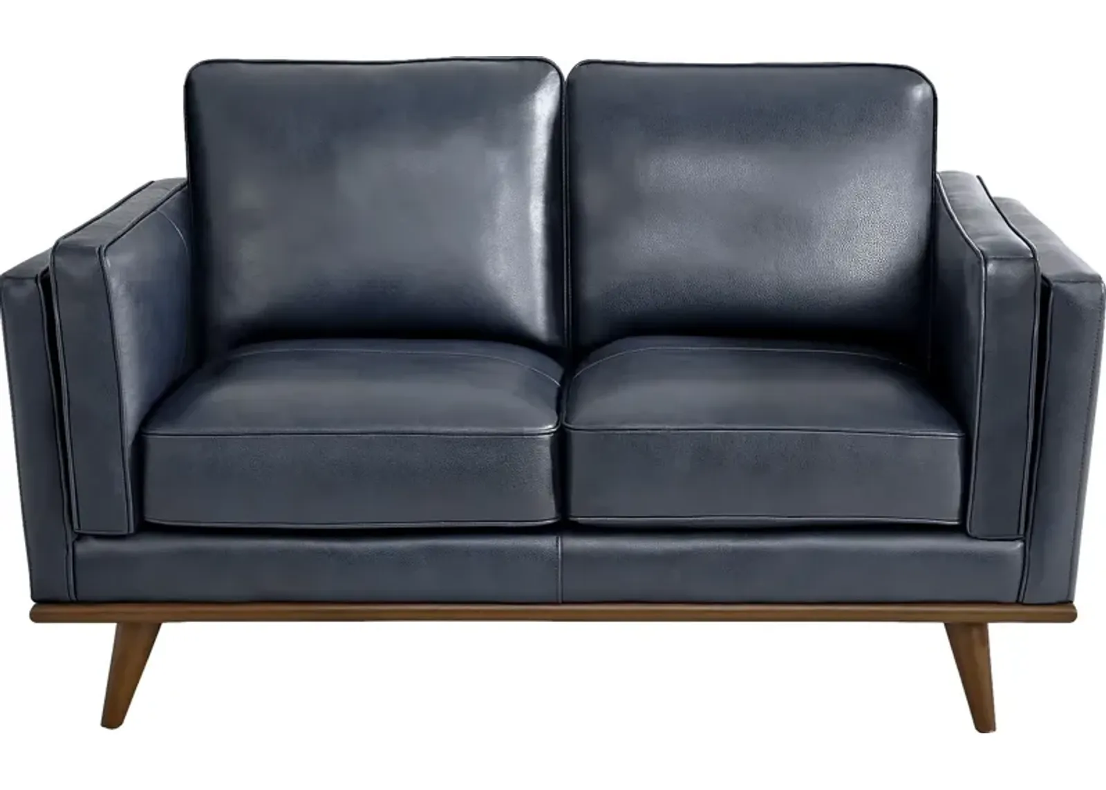 Cassina Court Navy Leather Loveseat