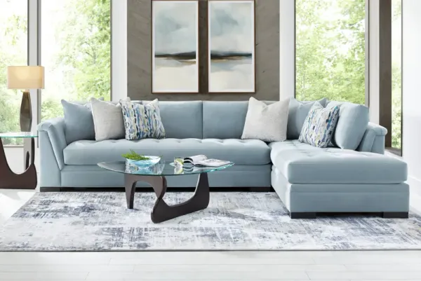 Harper Blue 5 Pc Sectional Living Room