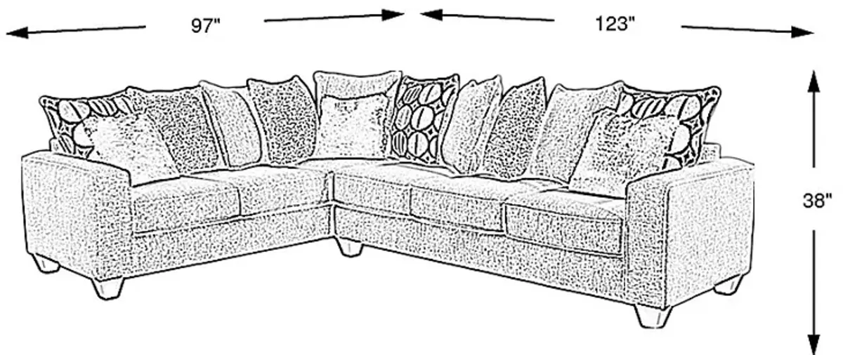 Benton Place Gray 2 Pc Sleeper Sectional