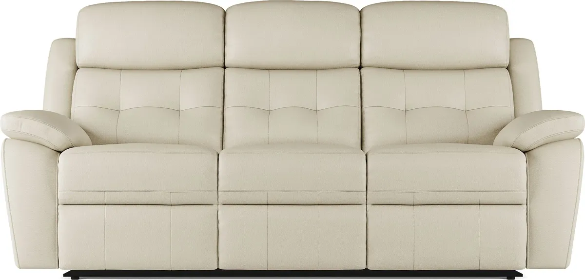 Antonin Beige Leather 5 Pc Living Room with Reclining Sofa