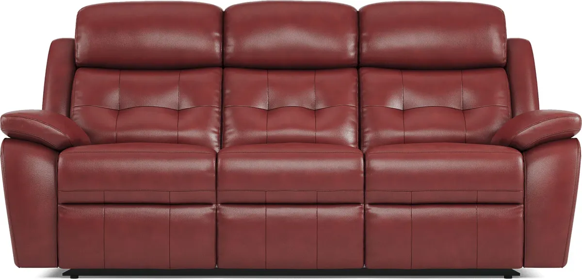 Antonin Red Leather 5 Pc Living Room with Reclining Sofa