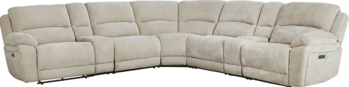 Douglas Park Sand 10 Pc Dual Power Reclining Sectional Living Room