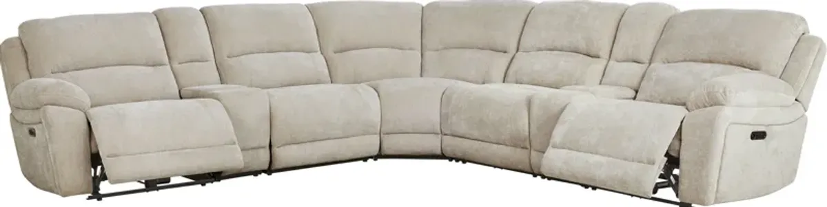 Douglas Park Sand 10 Pc Dual Power Reclining Sectional Living Room