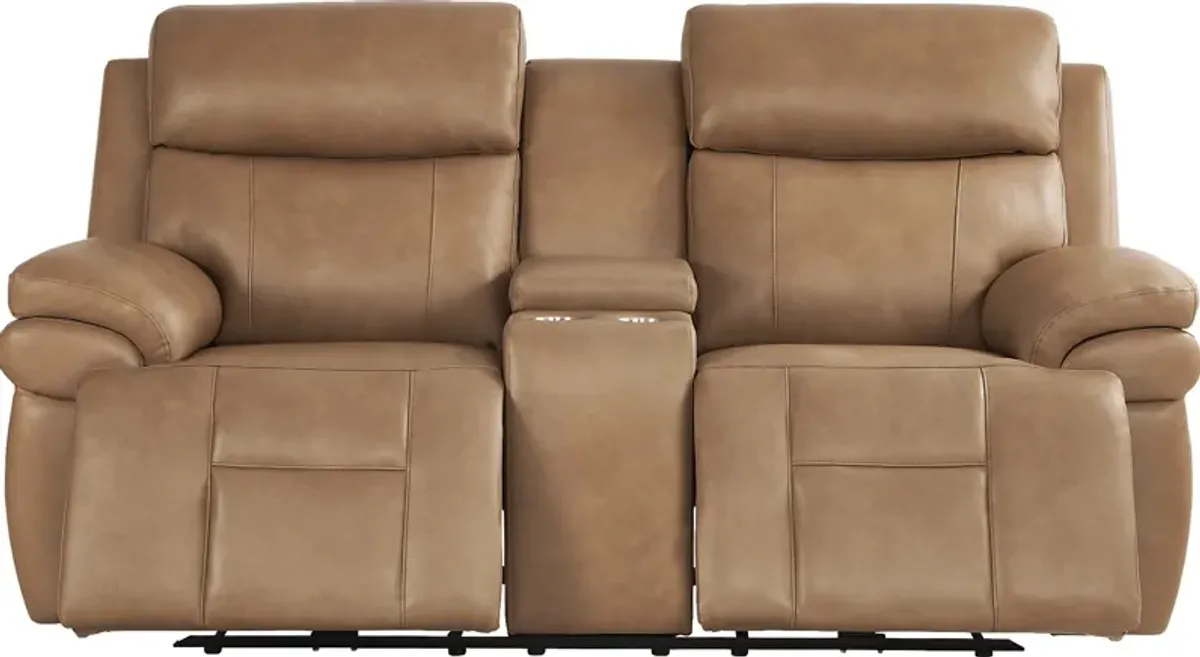 Eastmann Saddle Leather 5 Pc Triple Power Reclining Living Room with Air Massage