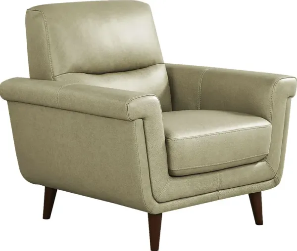 Harrington Park Sage Leather Chair