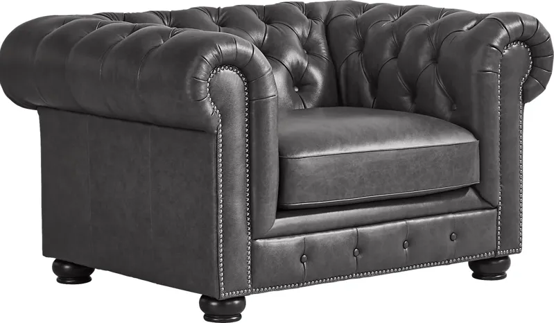Winchester Way Gray Leather Chair