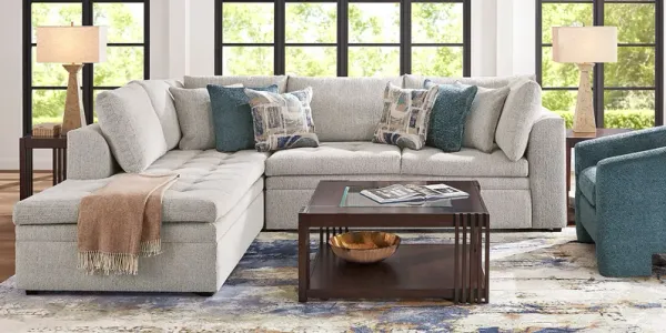 Sheridan Place Gray 4 Pc Sleeper Sectional Living Room