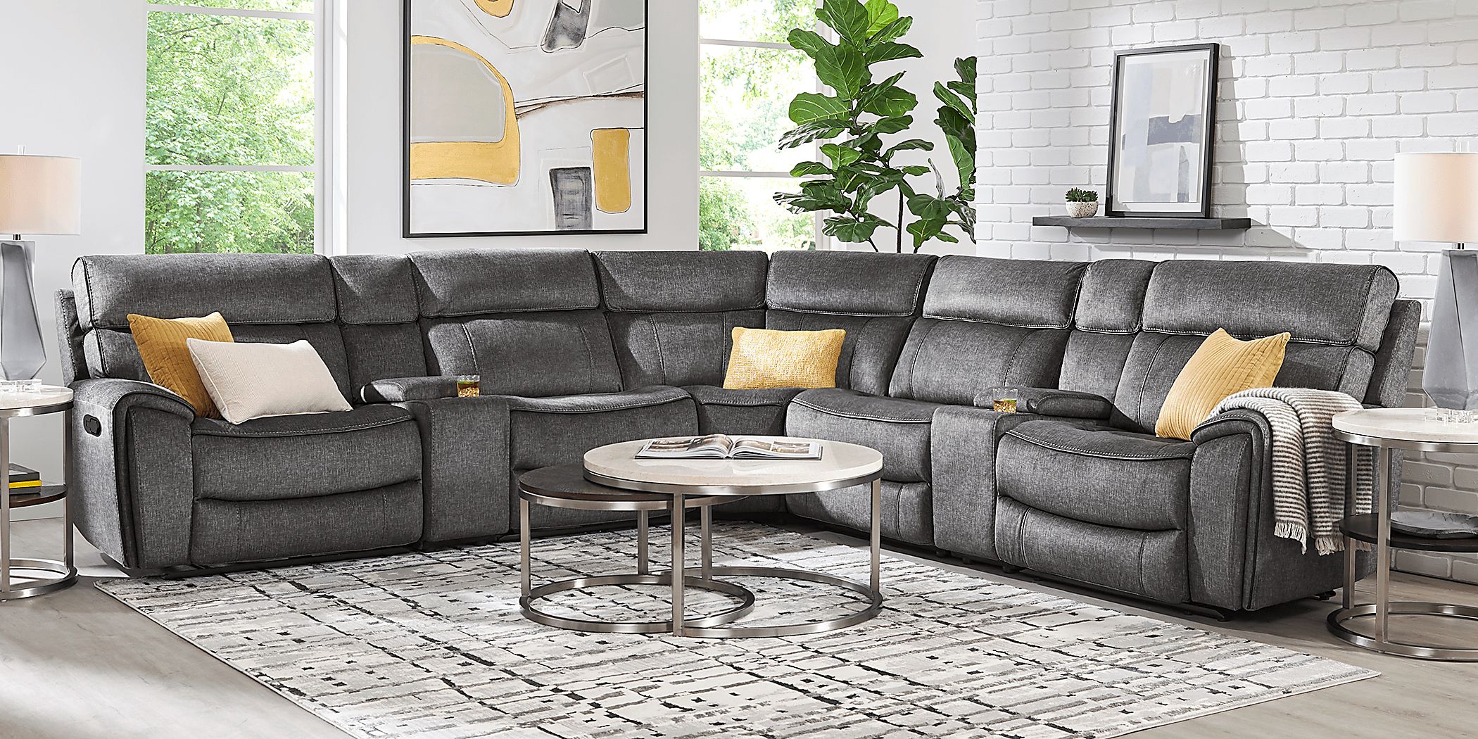 Bradshaw Place Dark Gray 7 Pc Reclining Sectional