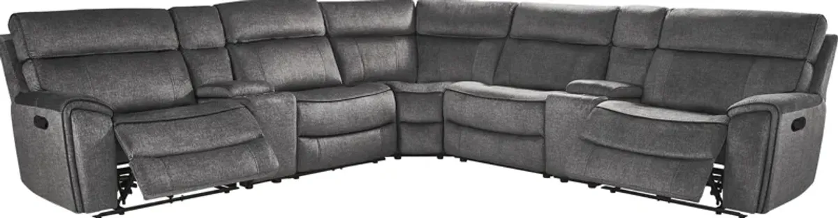 Bradshaw Place Dark Gray 7 Pc Reclining Sectional